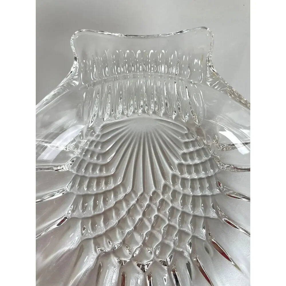 Vintage Clear Glass Scallop Shell Dish Pressed Glass Candy Bowl, Trinket Dish